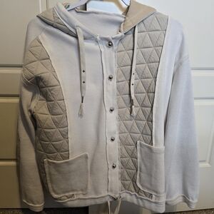 Quilted Button-Up Hoodie